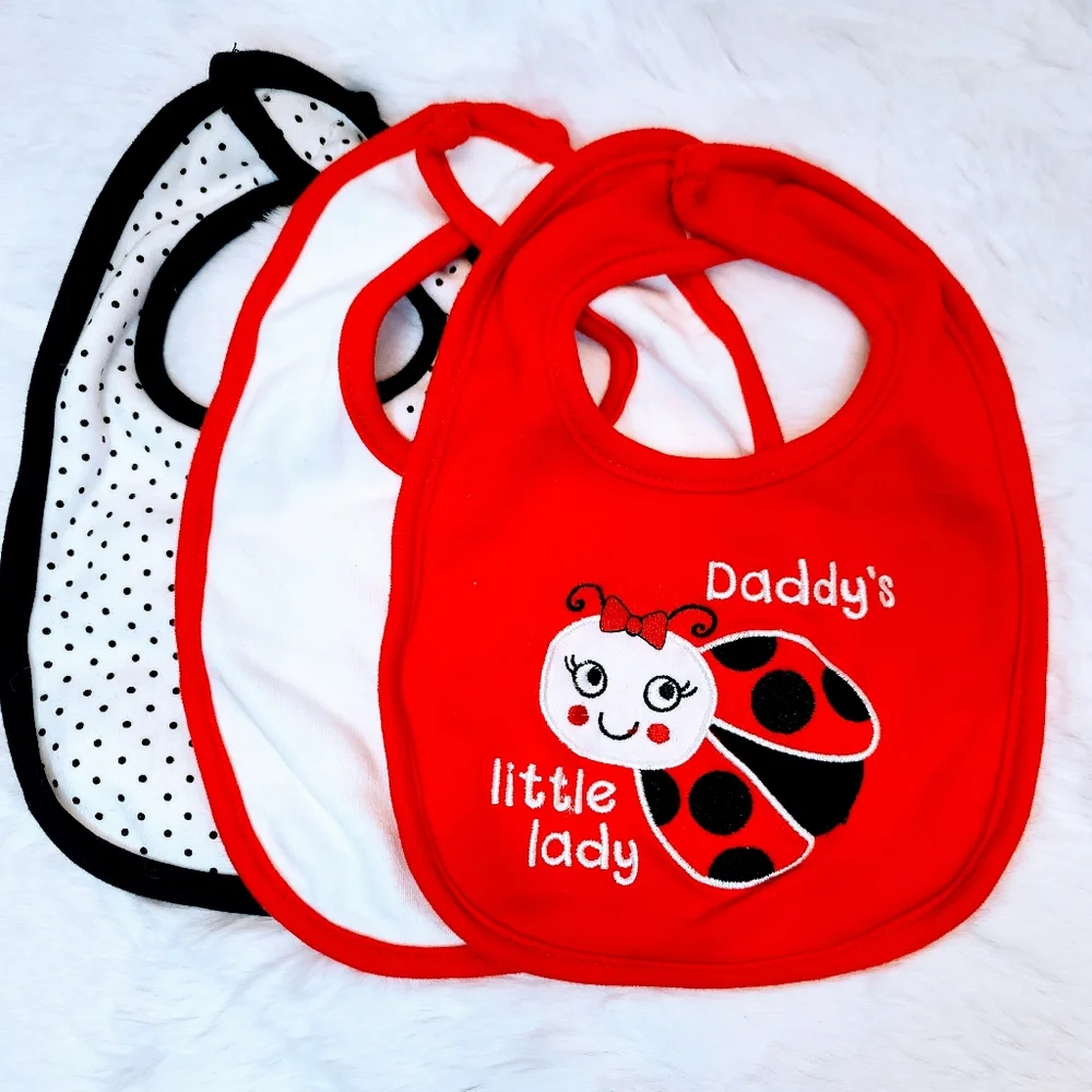 Washable bibs Daddy's little Lady bug cotton (3)